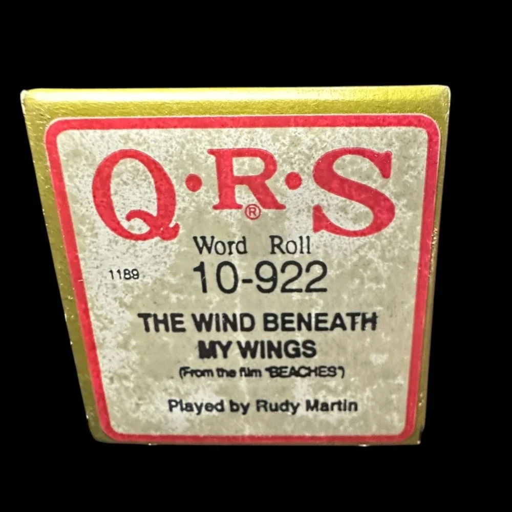 The Wind Beneath My Wings Rudy‎ Martin QRS Piano Music Word Roll 10-992